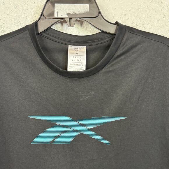 Reebok Men's Vector Performance Short Sleeve Logo Graphic T-Shirt, Black/blue M - Picture 2 of 5